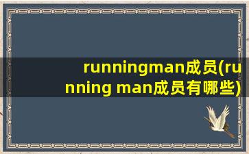 runningman成员(running man成员有哪些)